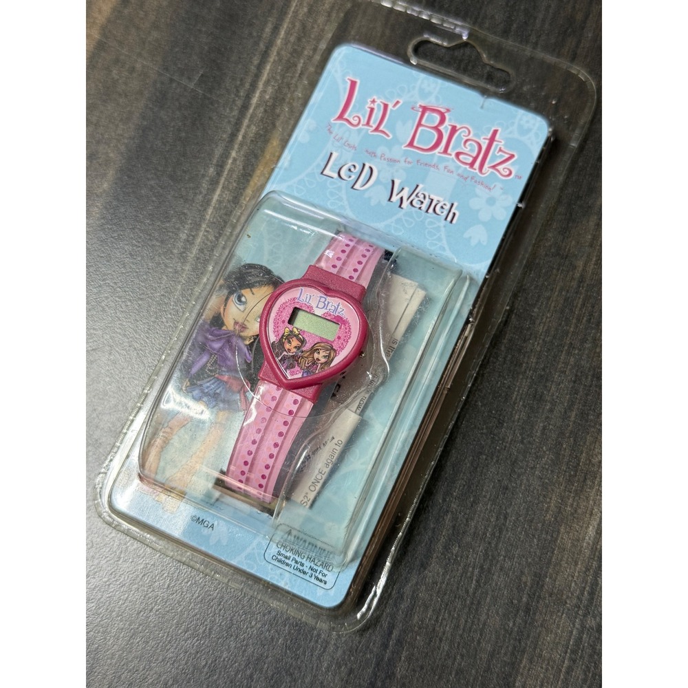 Lil Bratz‎ Heart LED Watch Pink Digital Display Girls MGA Entertainment New